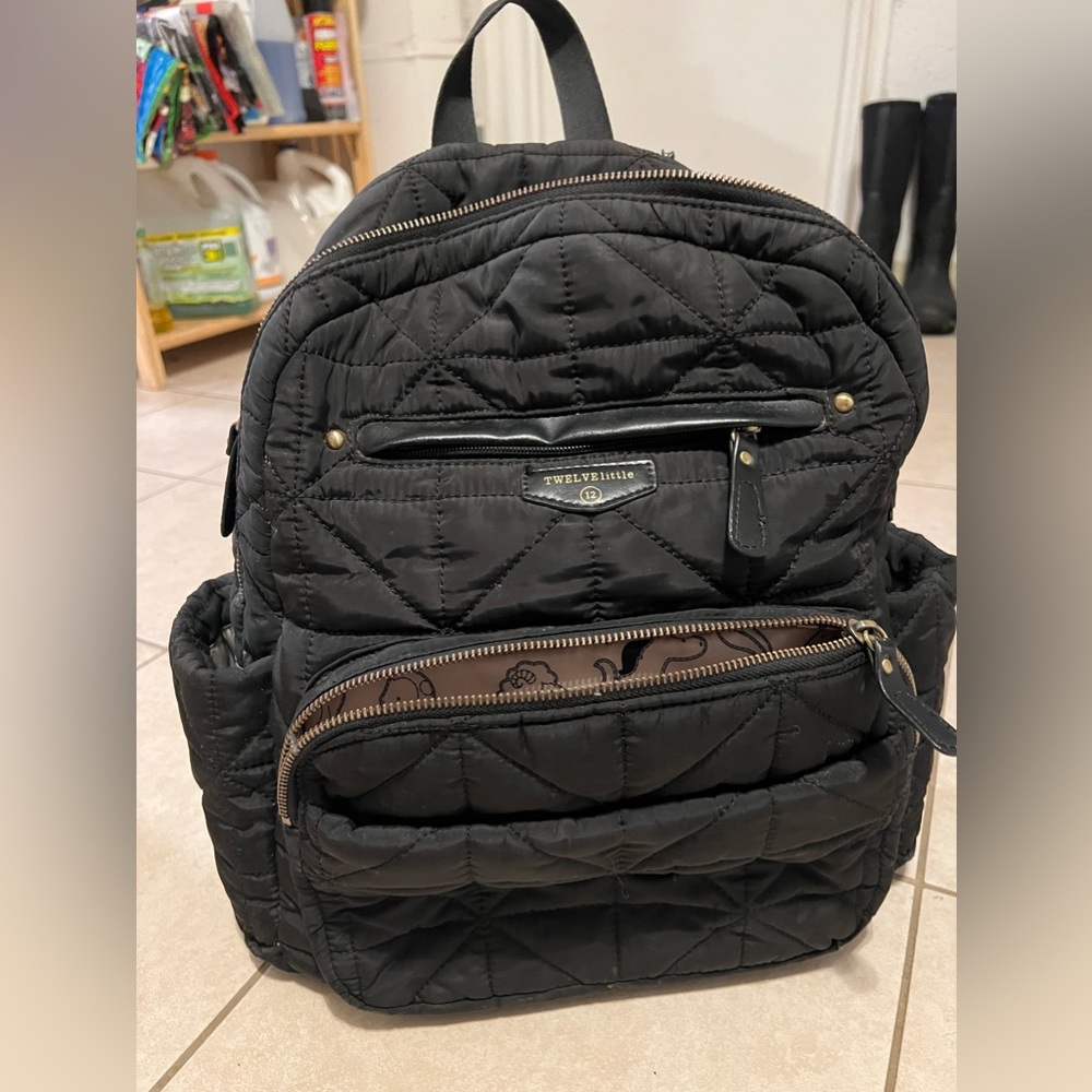Quilted diaper backpack